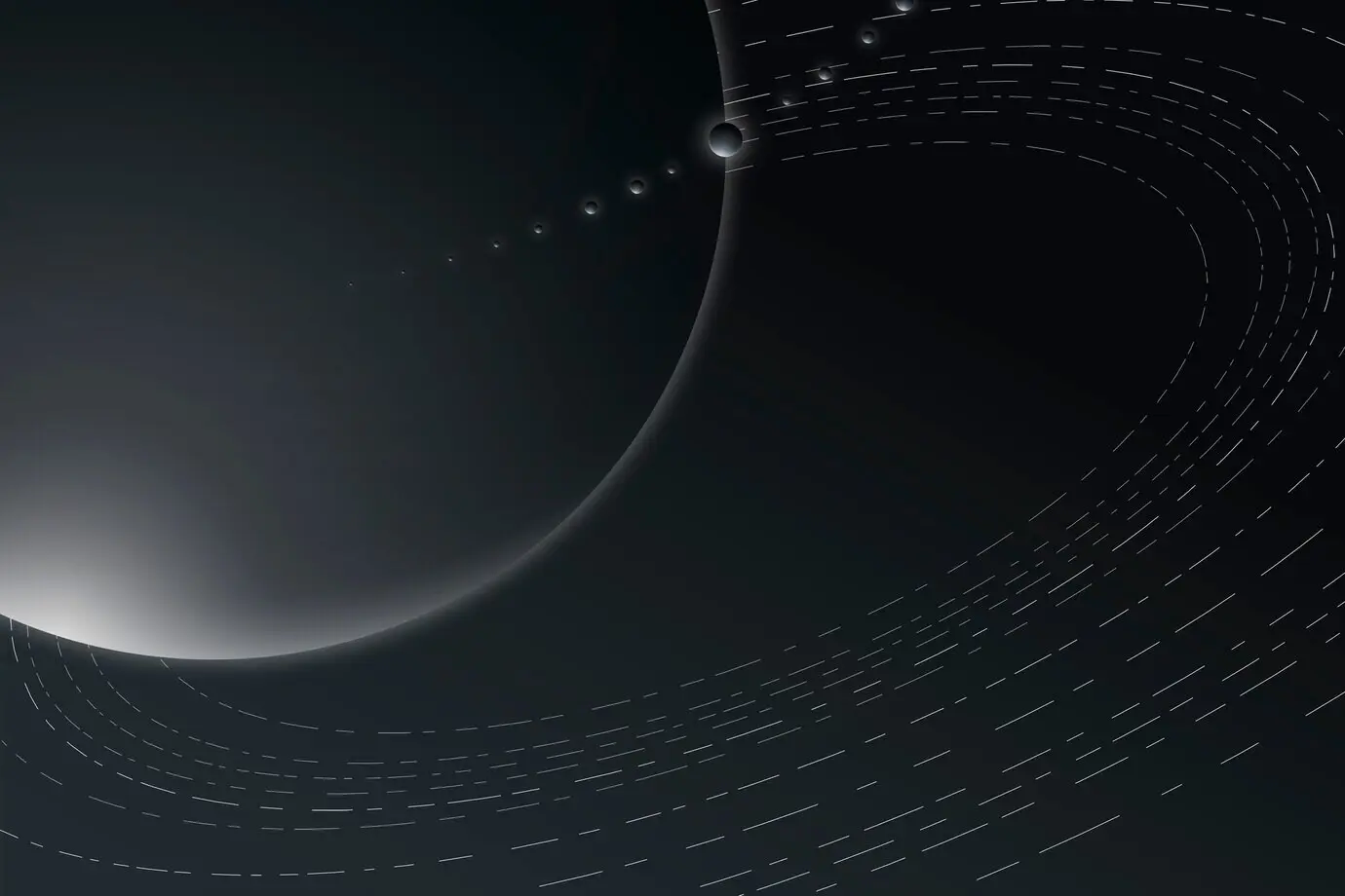 Futuristic galaxy-themed border background in gray minimalist style